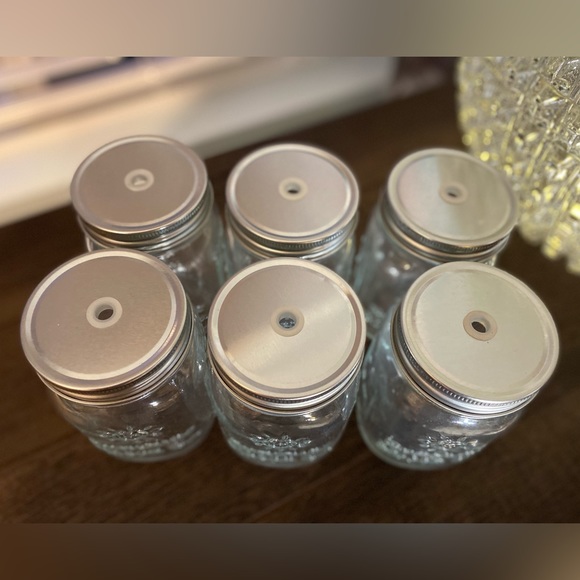 Sunshine Mason Co. 6 Drinking Jars with Straws & Lids - Picture 4 of 15